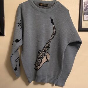 Vintage 80s Unisex Saxophone Sweater